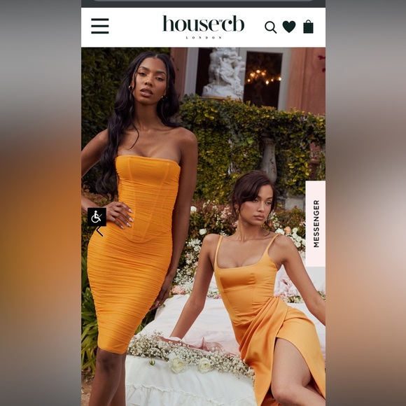 HOUSE OF CB BIANCA New Tangerine Orange Satin Corset Midi Dress XS Regular Cup - Picture 10 of 10